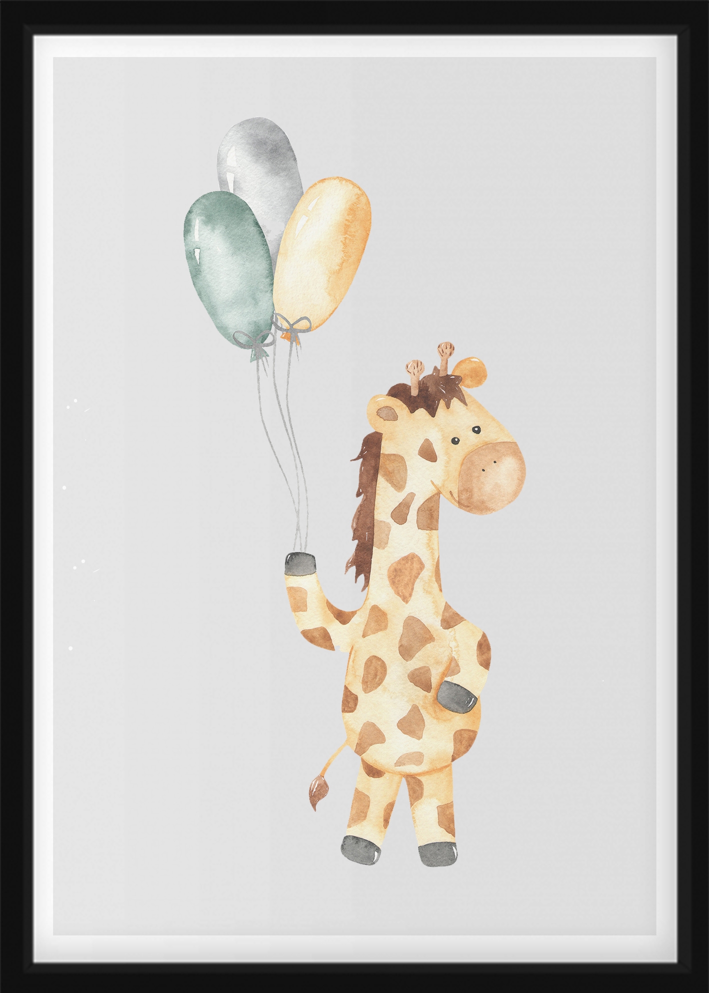 PLAKATER - Giraffe med ballonger