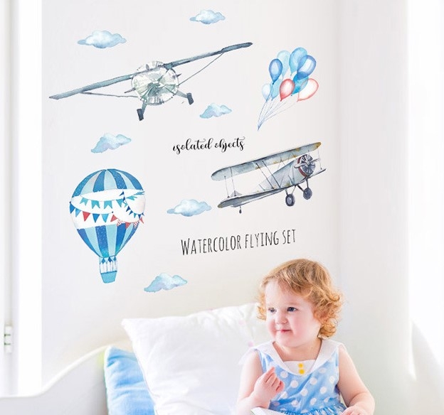Veggklistremerke - Fly og ballonger