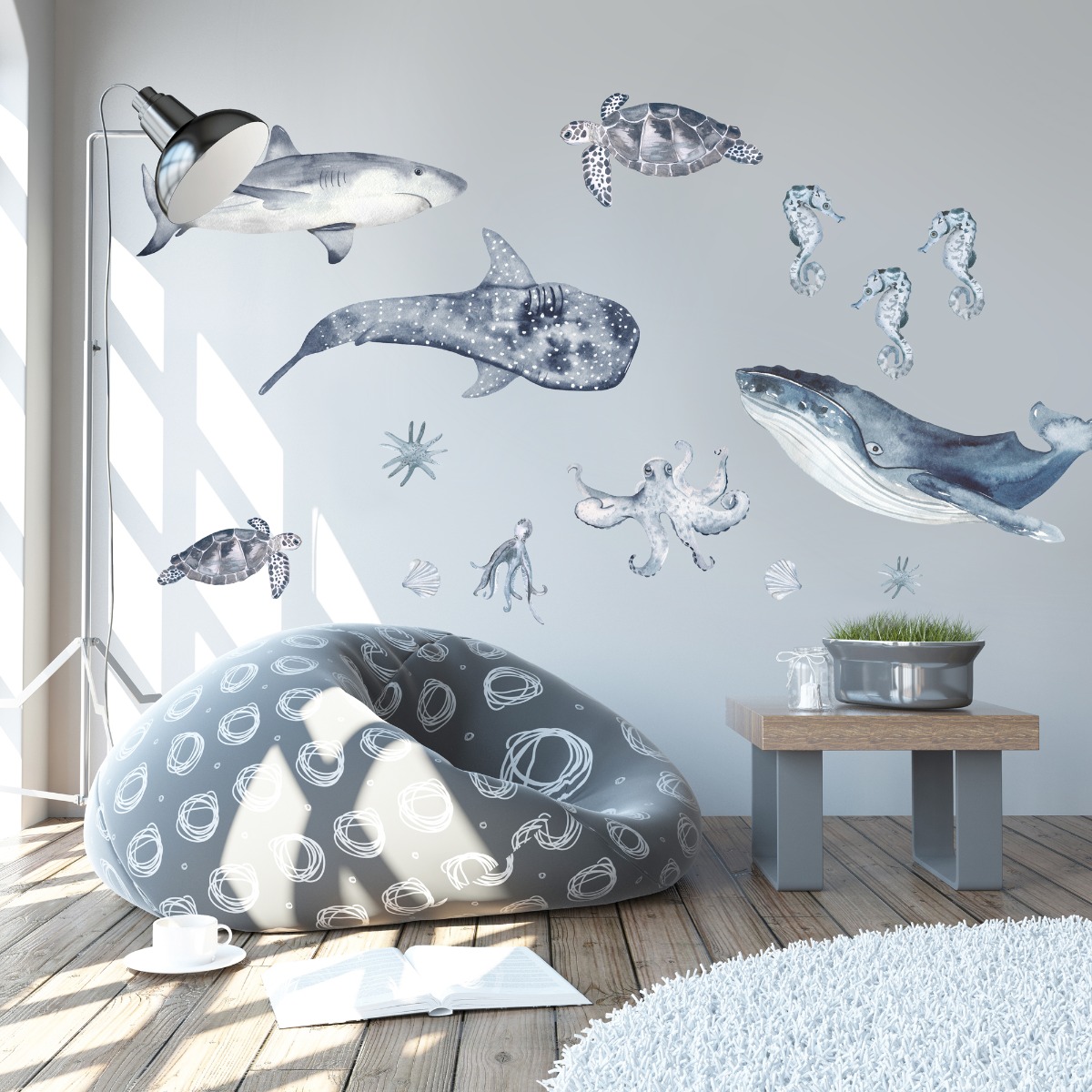 Veggklistremerke - Happy Ocean Wonderland Set