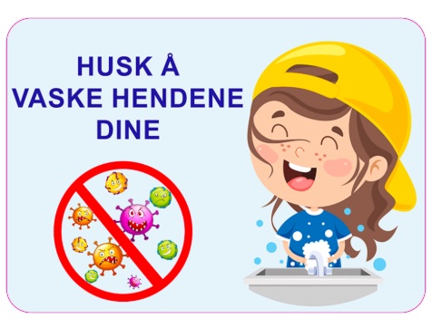 Klistremerke - Husk å Vaske Hendene