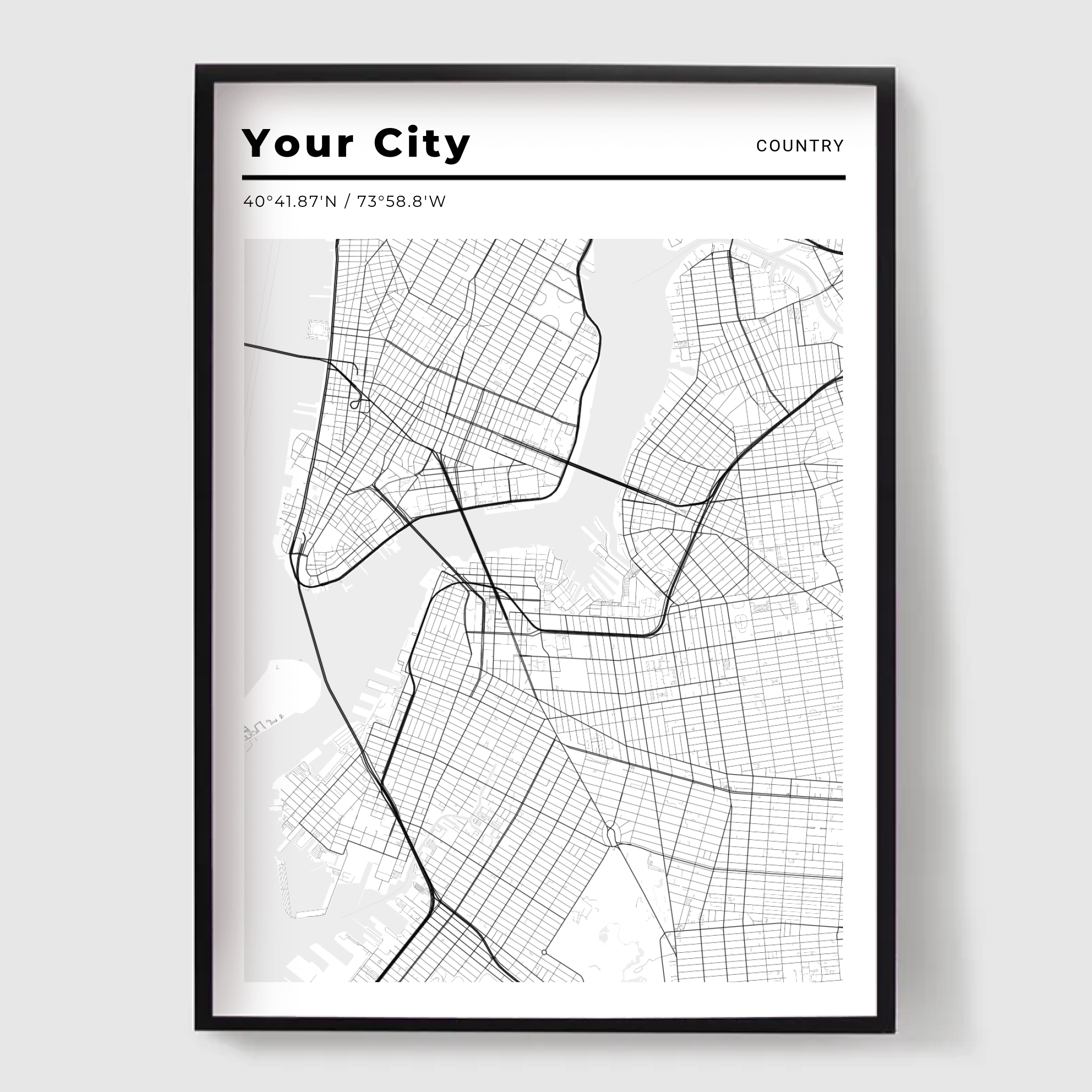 Personlig Plakat – Abstrakt Kartplakat