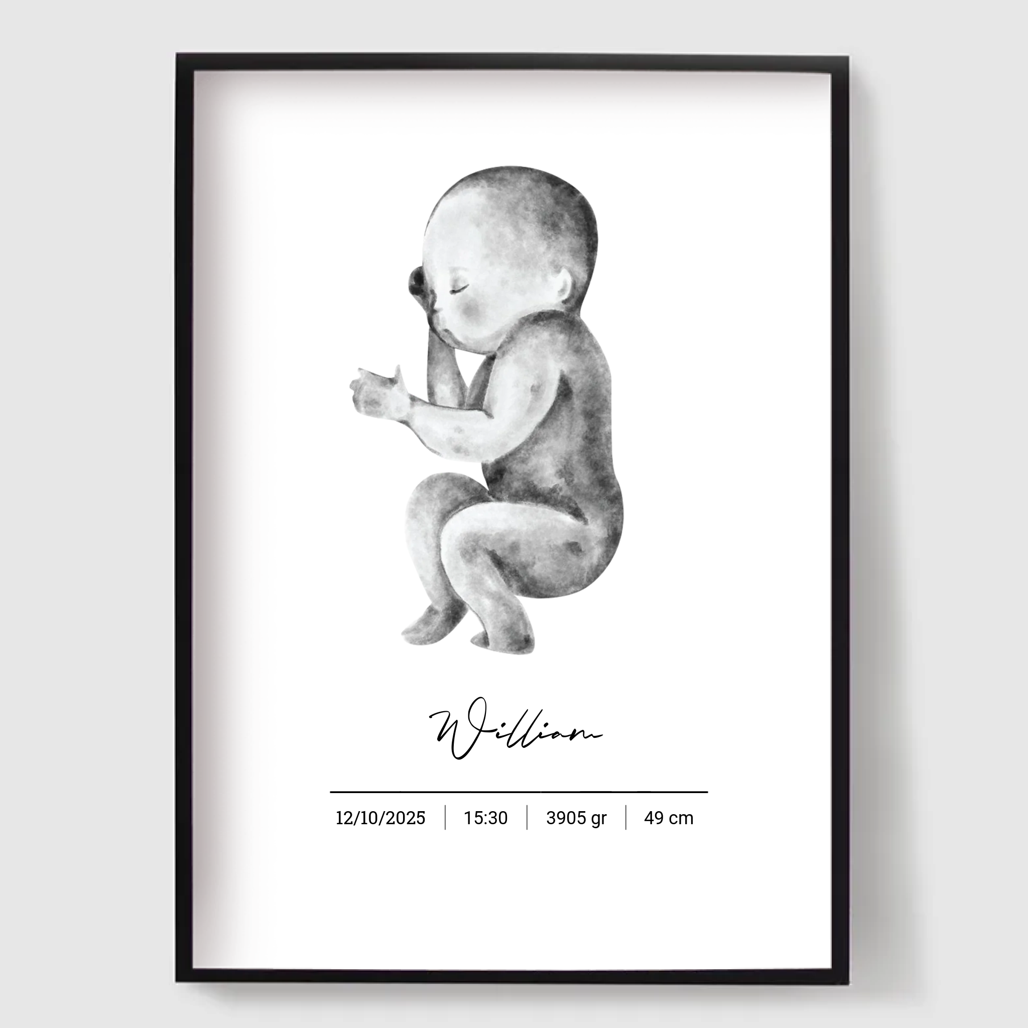 Personlig fødselsplakat - Nyfødt kunst