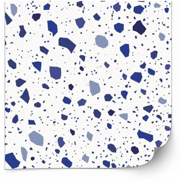 Selvklebende fliser - Terrazzo dekaler / blå / 24 stk