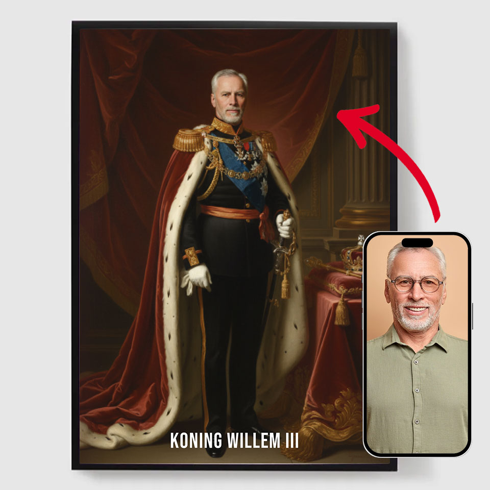 Personalisert Plakat - Kongeportrett - AI Plakat