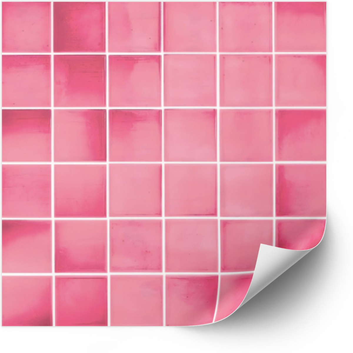 Selvklebende fliser - Rosa / 24 stk