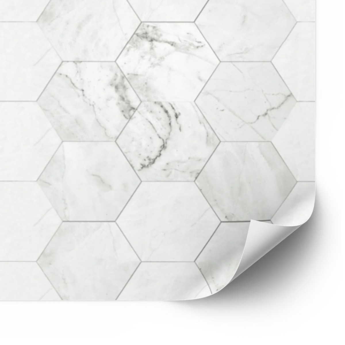 Selvklebende fliser - Hexagon Grey Peel and Stick Tile / 24 stk
