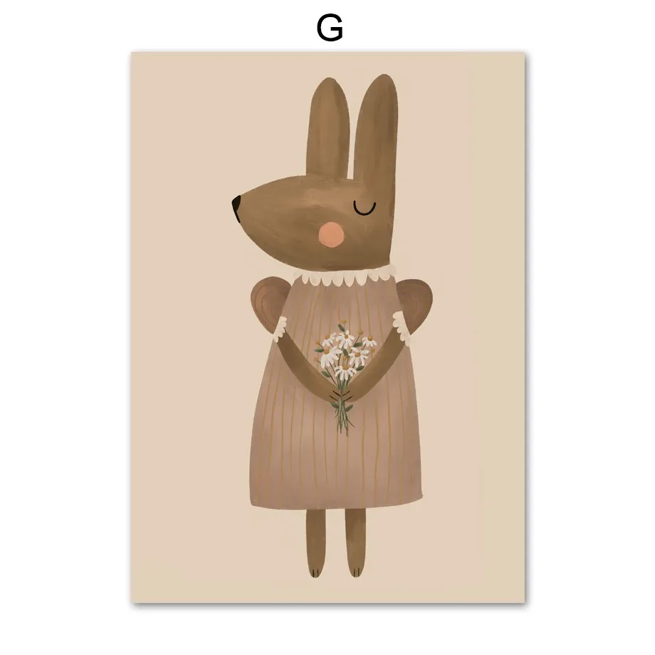 Plakat - Kanin med hvite blomster