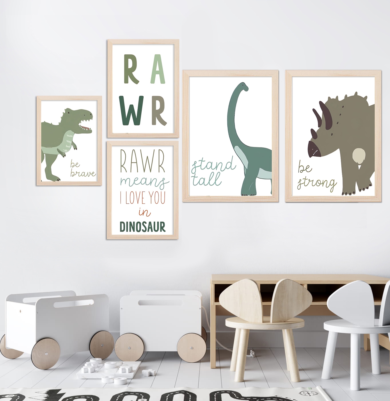 Plakater - Dinosaurer / RAWR / 5 kpl sarja