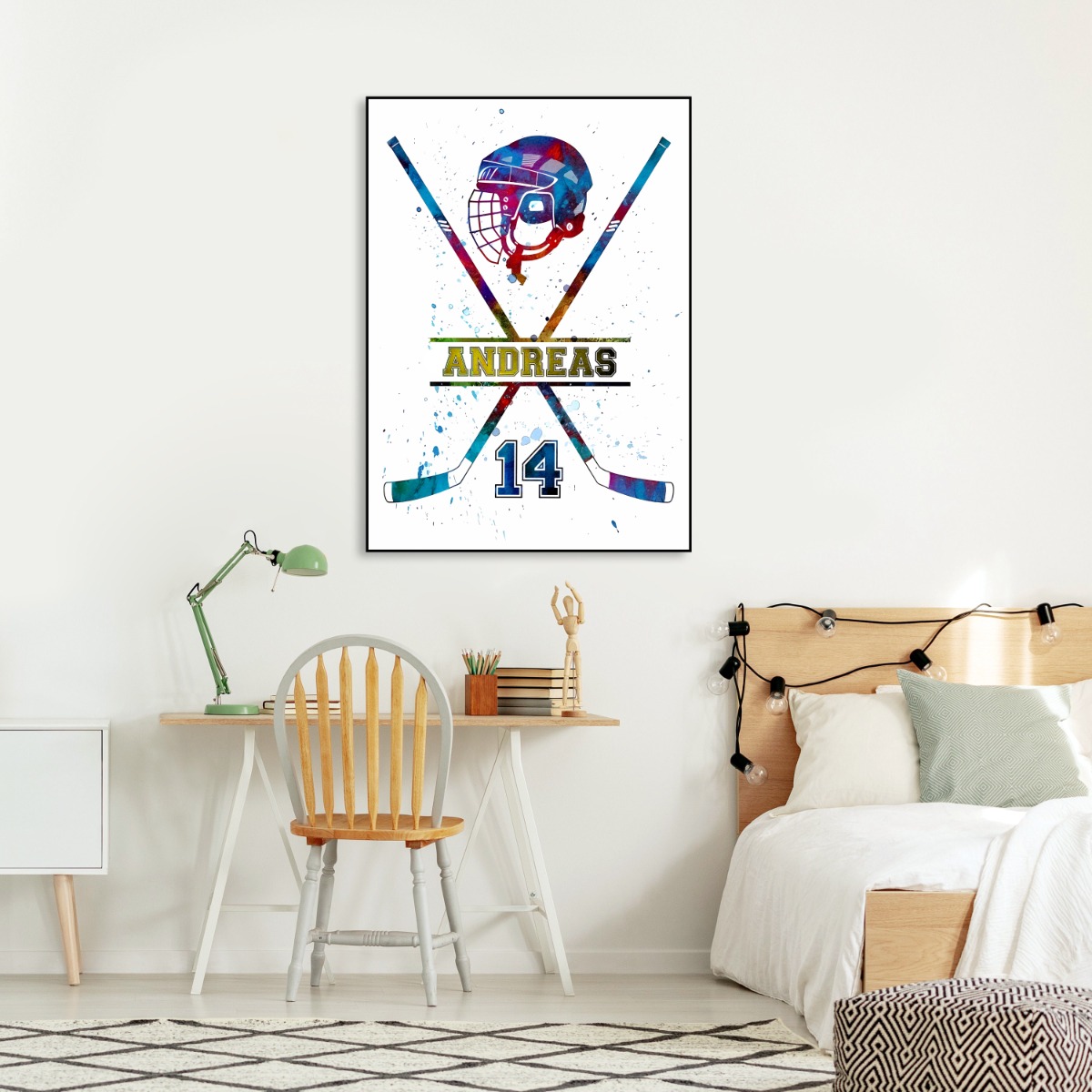 Plakat - Kryssede Hockeystaver / Personlig tilpasset