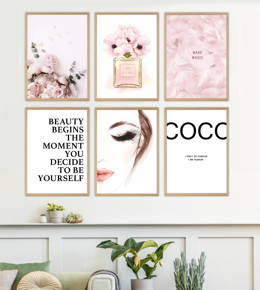 Plakat -Coco rosa / sett med 6 stk