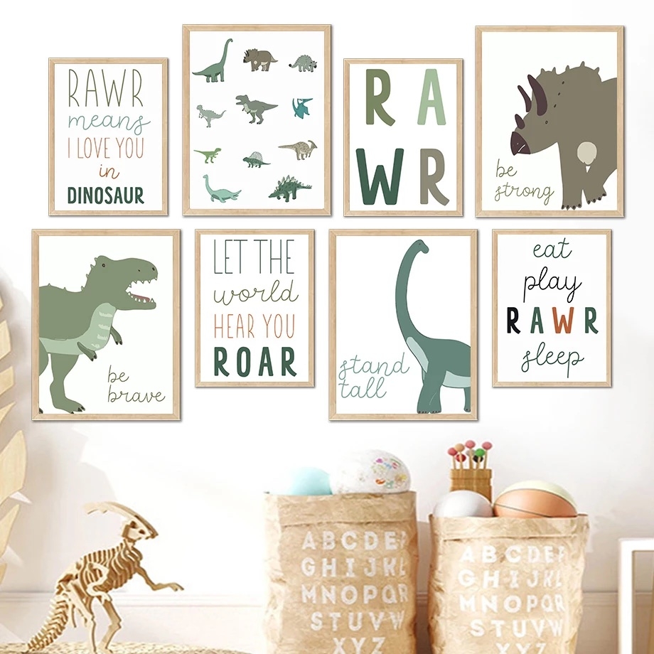 Plakater - Dinosaurer / sett med 8