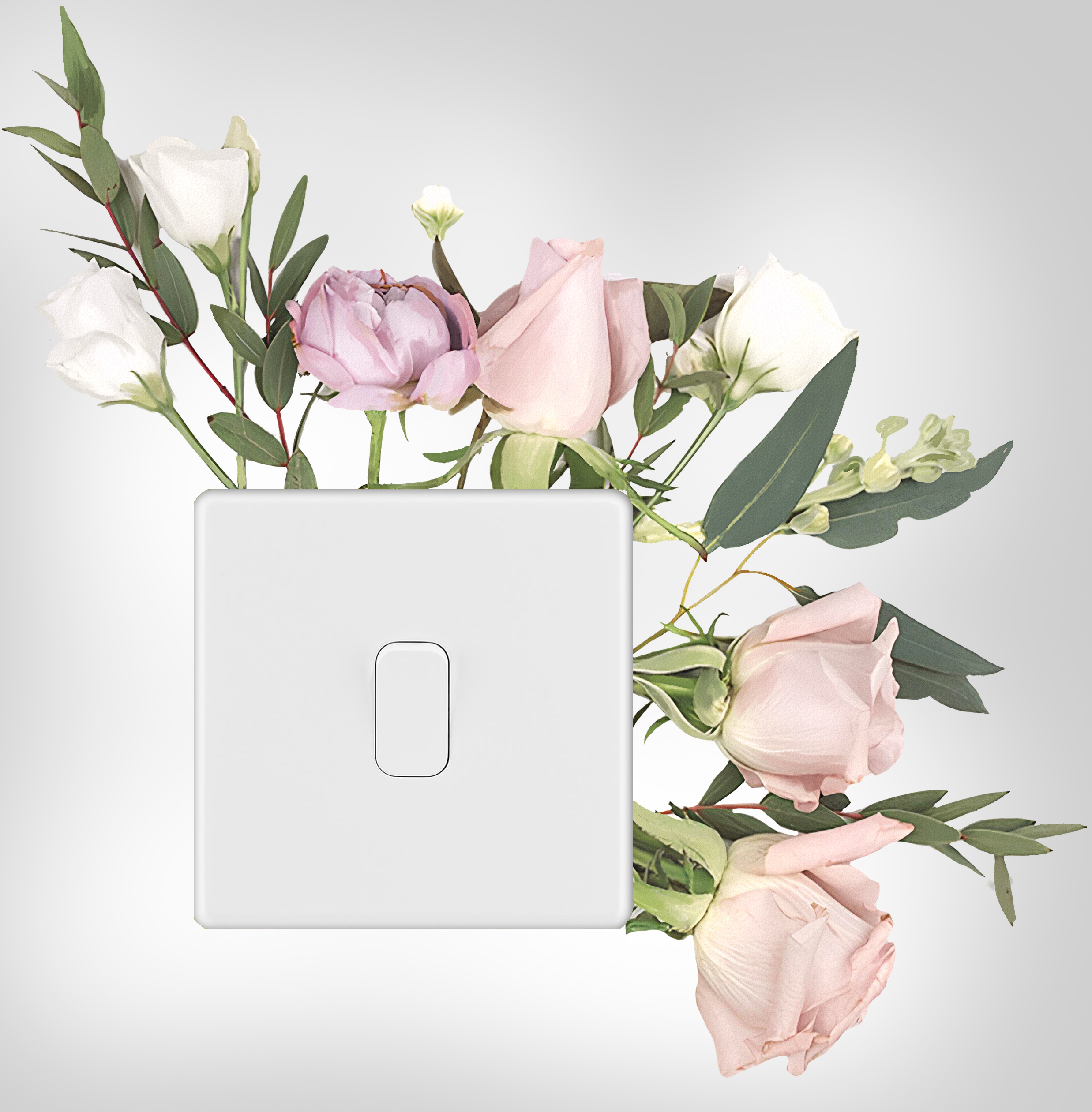 Switch-klistremerke - Rosa og hvite blomster