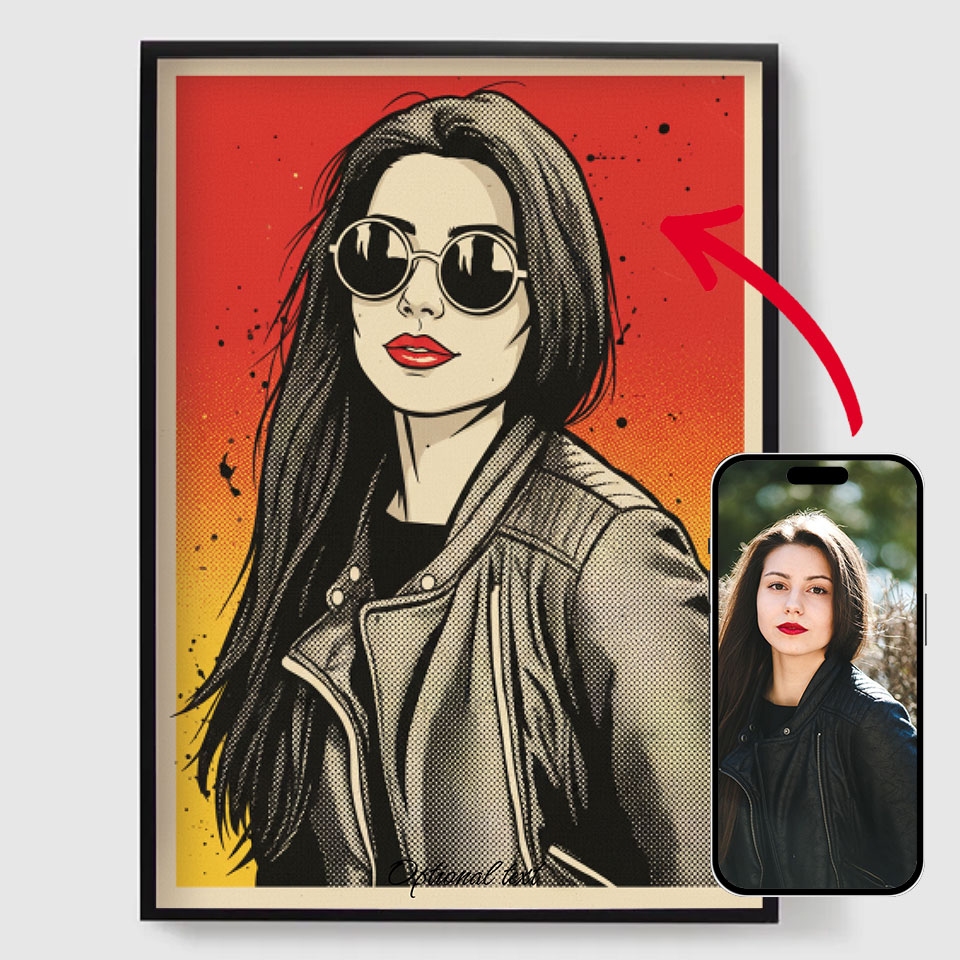 Personalisert Plakat - Pop Art 50-talls Utgave - AI Plakat