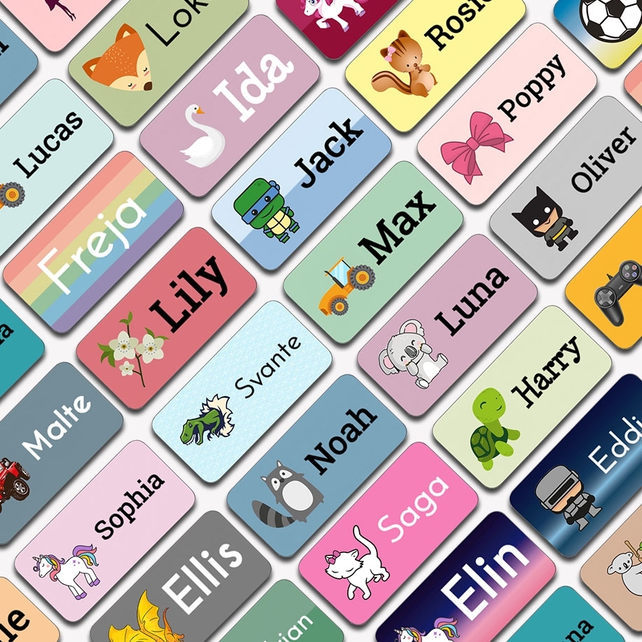 128 stk Navnelapper Selvklebende