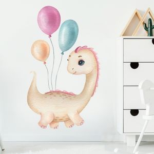 Veggklistremerke - Babydinosaur med ballonger 2