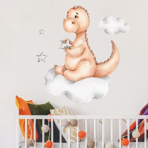 Veggklistremerke - Baby dinosaur på skyen