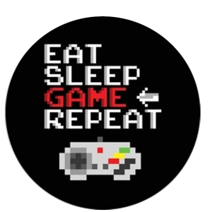 Veggklistremerke - Eat  Sleep Game Repeat / Joystick / Runde