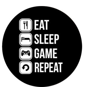 Veggklistremerke - Eat  Sleep Game Repeat  / Runde