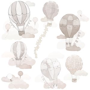 Veggklistremerke - Ballonger / Beige