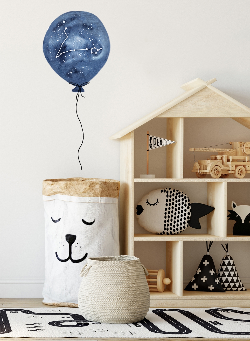 Veggklistremerke - Stjerneballong / Fiskene