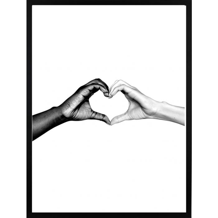 Plakat - B&W Hands Heart / Flatpakket