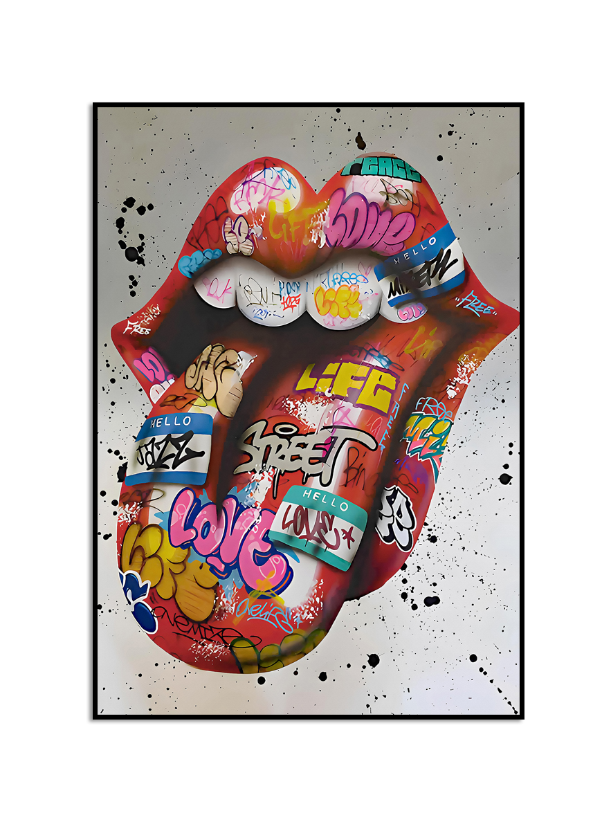 Plakat - Gategrafittikyss / Røde lepper