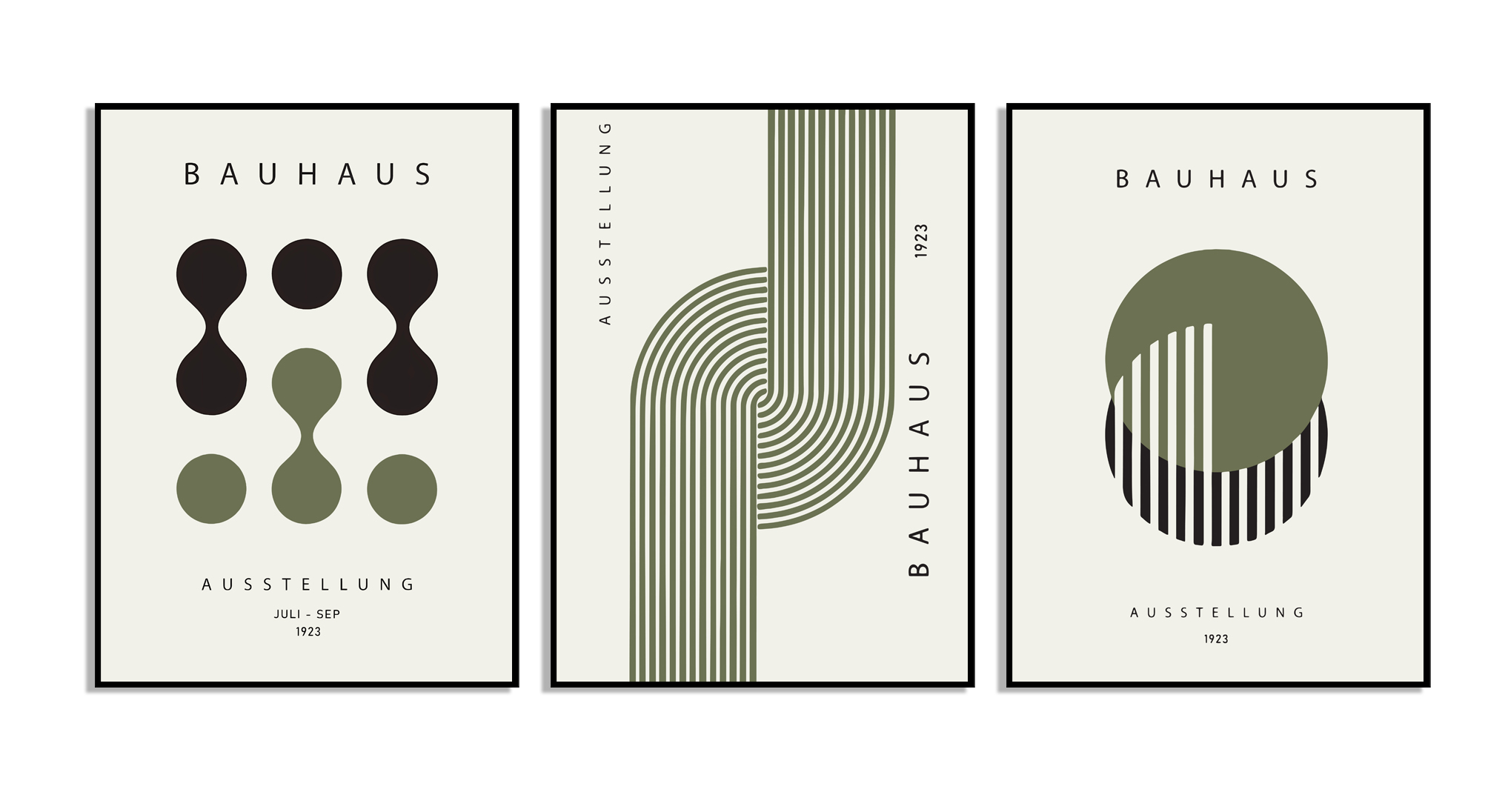 Bauhaus Kunst Veggplakat - Sett av 3