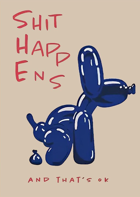 Blå Ballonghund Plakat
