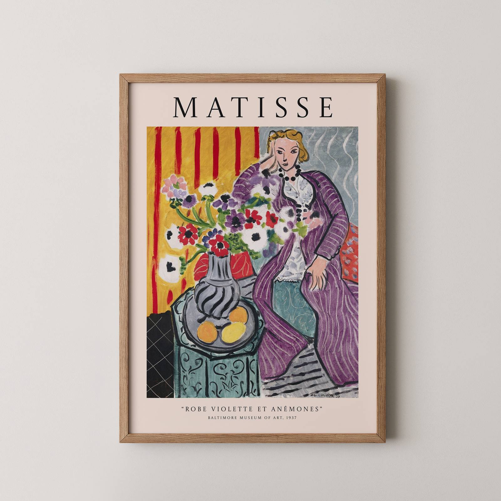 Plakat - Matisse 'Robe Violette et Anémones'
