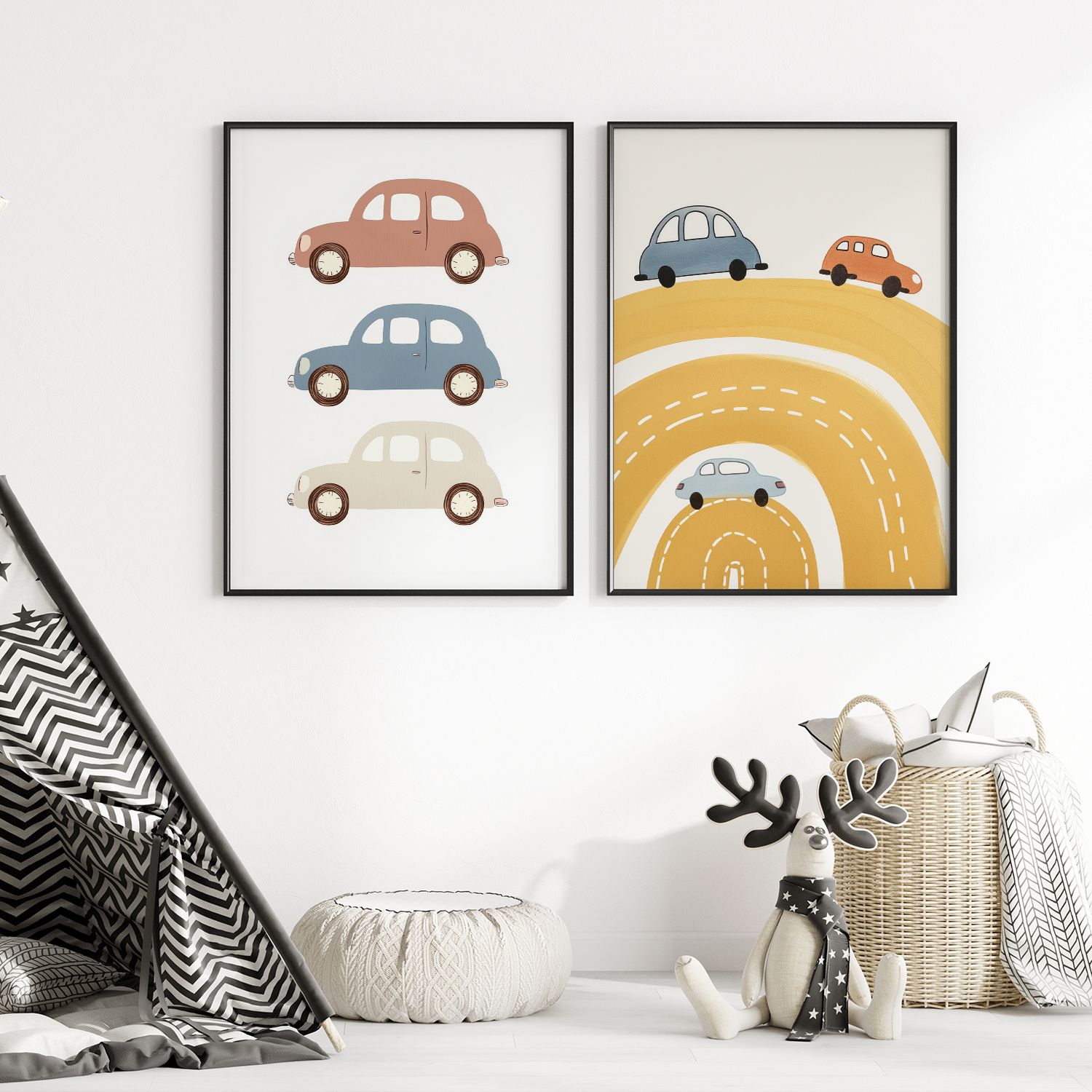 Plakat - Vintage Bilkolleksjon / Sett av 2
