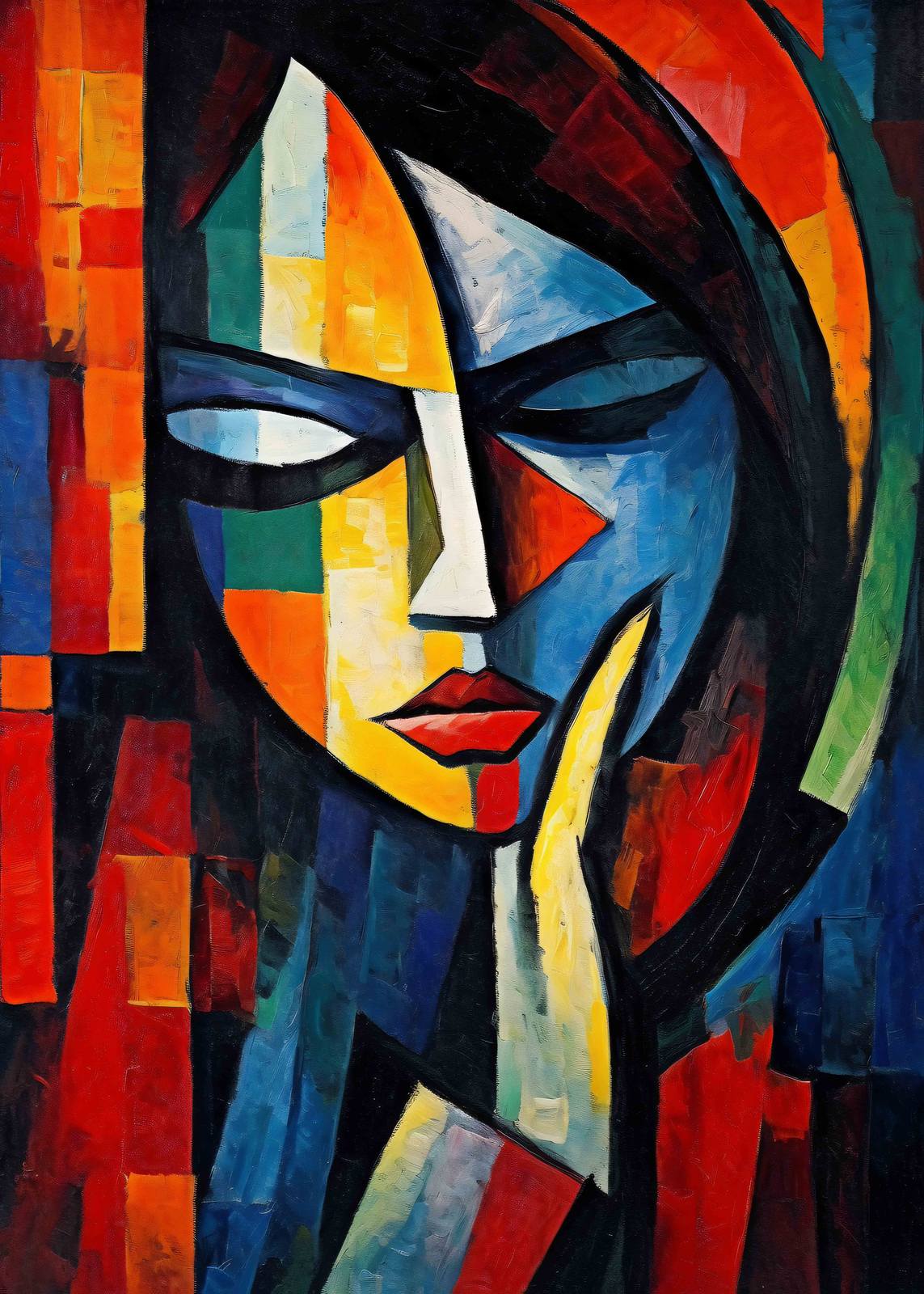 Plakat - Abstrakt Portrettkunst