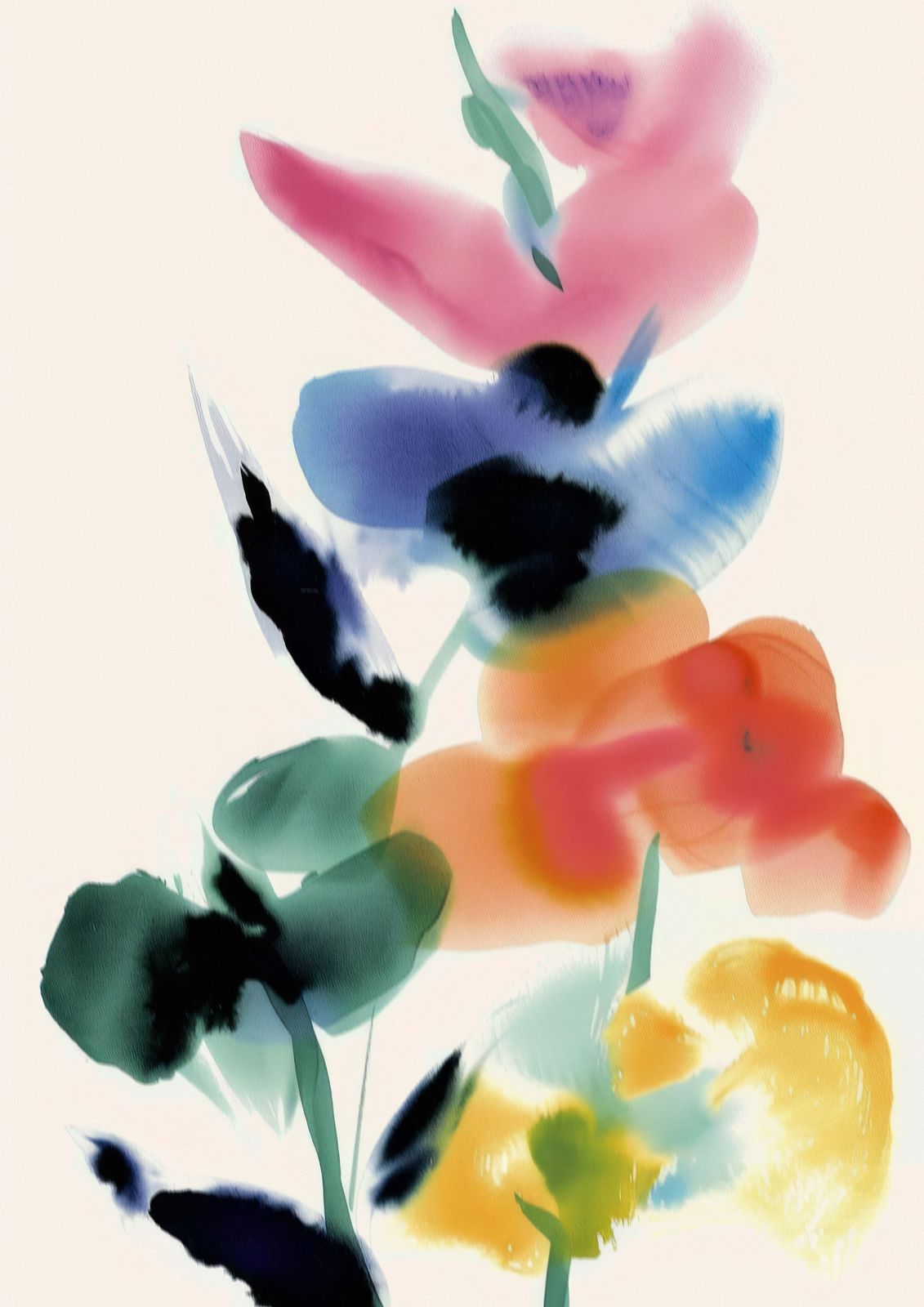 Plakat - Abstrakt Blomsterkunst