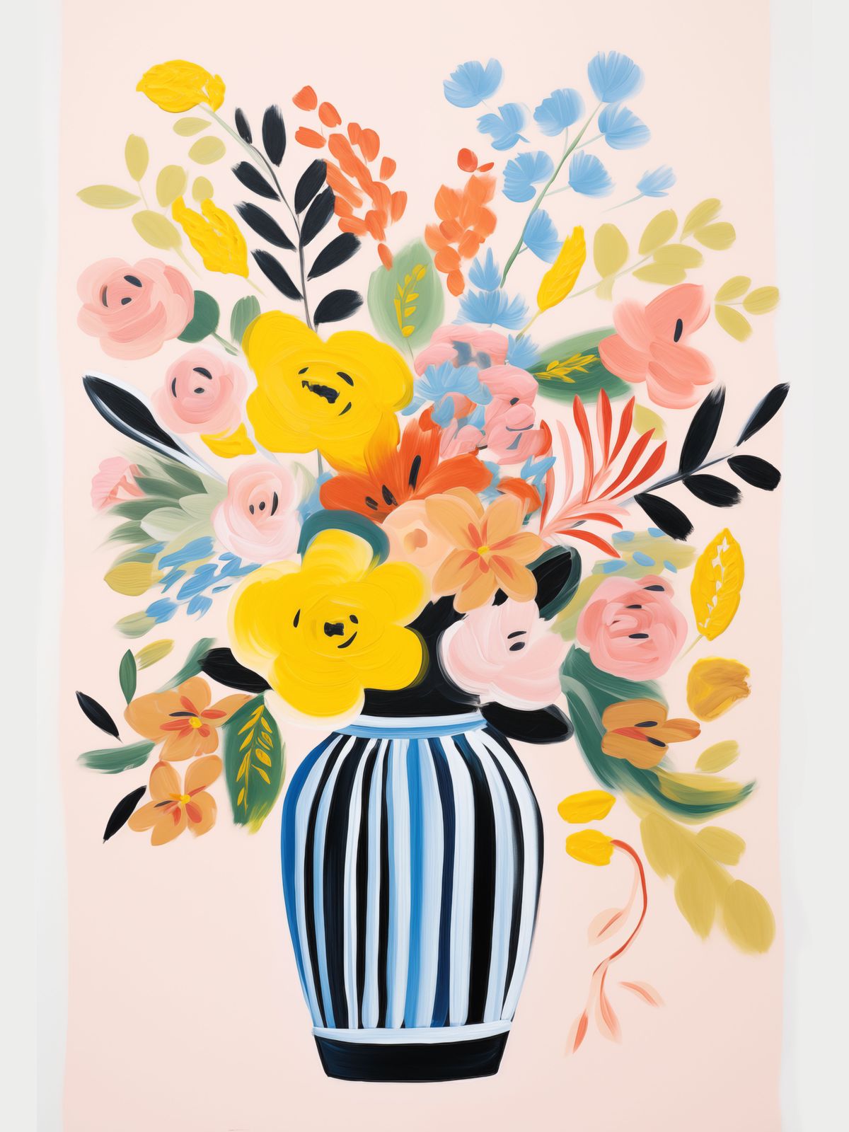 Plakat - Livlig Blomstrende Vase