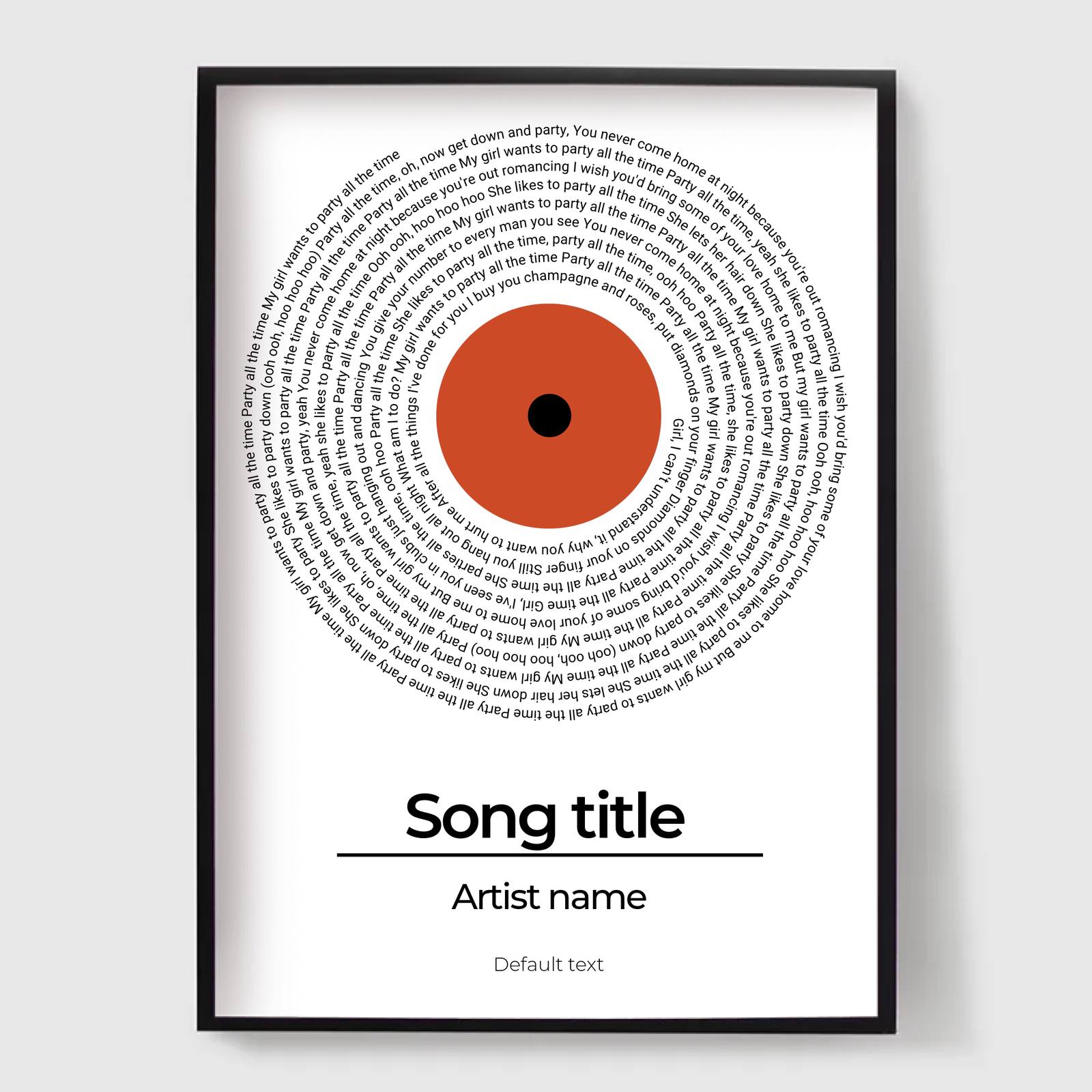 Personlig Plakat - Sangtittelkunst