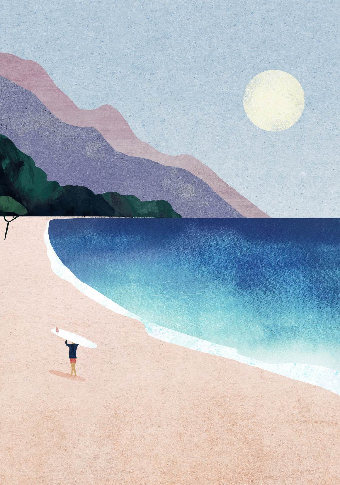 Plakat - Fredelig Strandscene