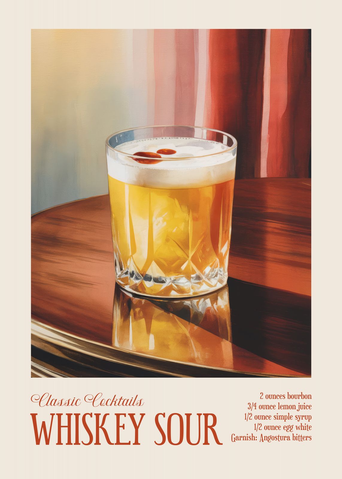 Plakat - Whiskey Sour Cocktail