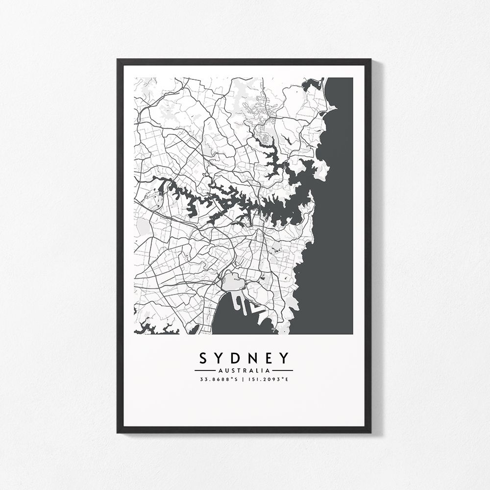 Plakat - Kart over Sydney