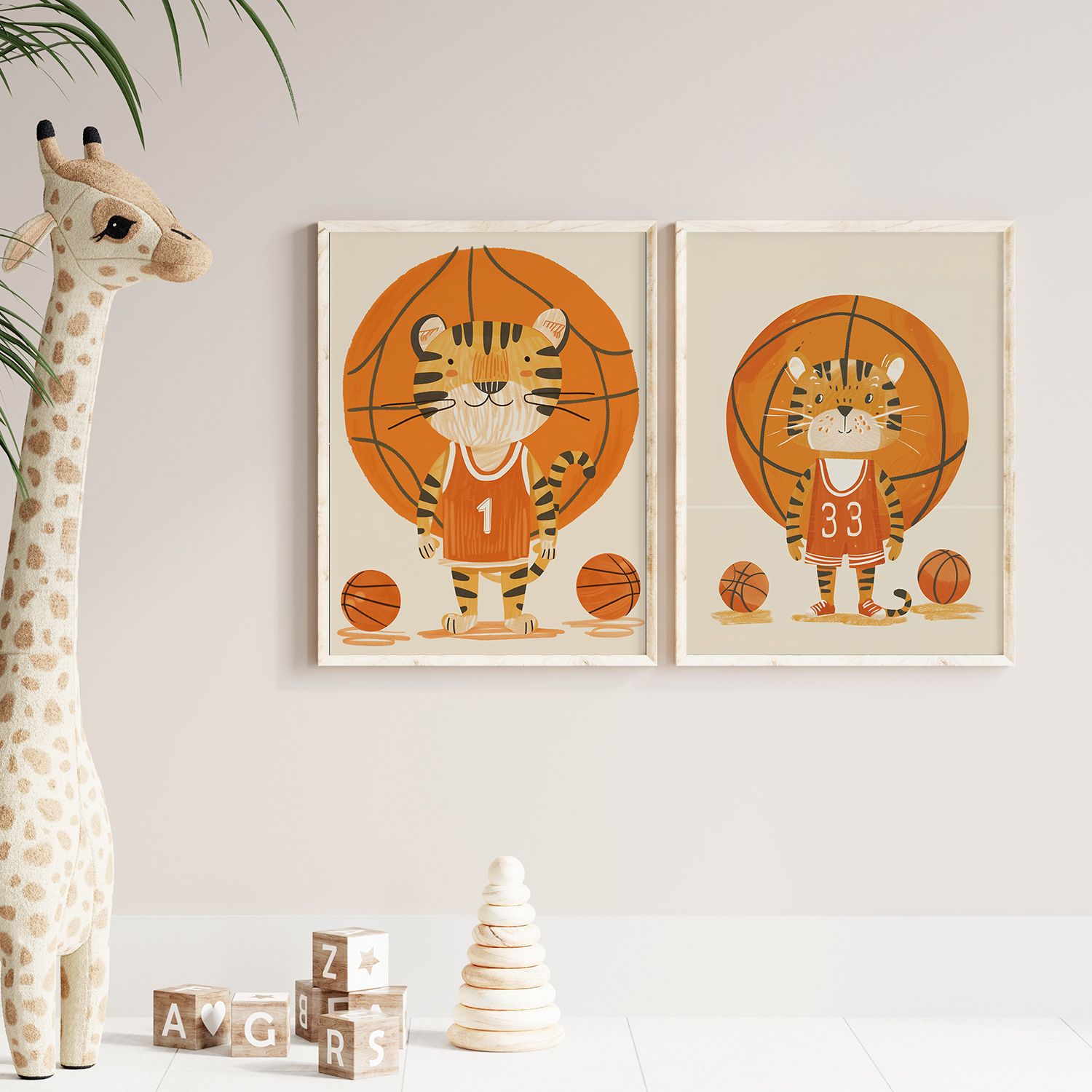Plakat - Basketball Tiger / Sett med 2