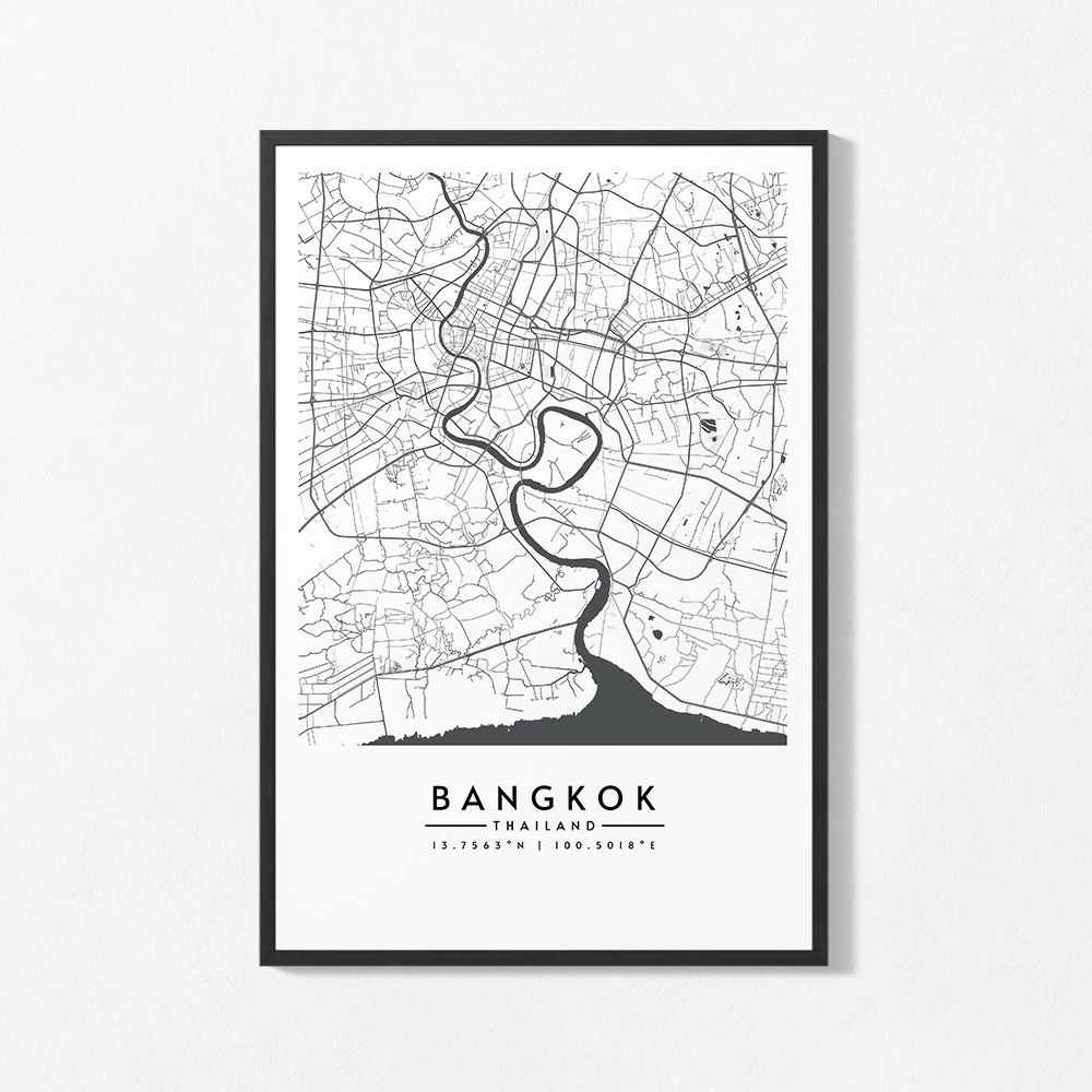 Plakat - Kart over Bangkok