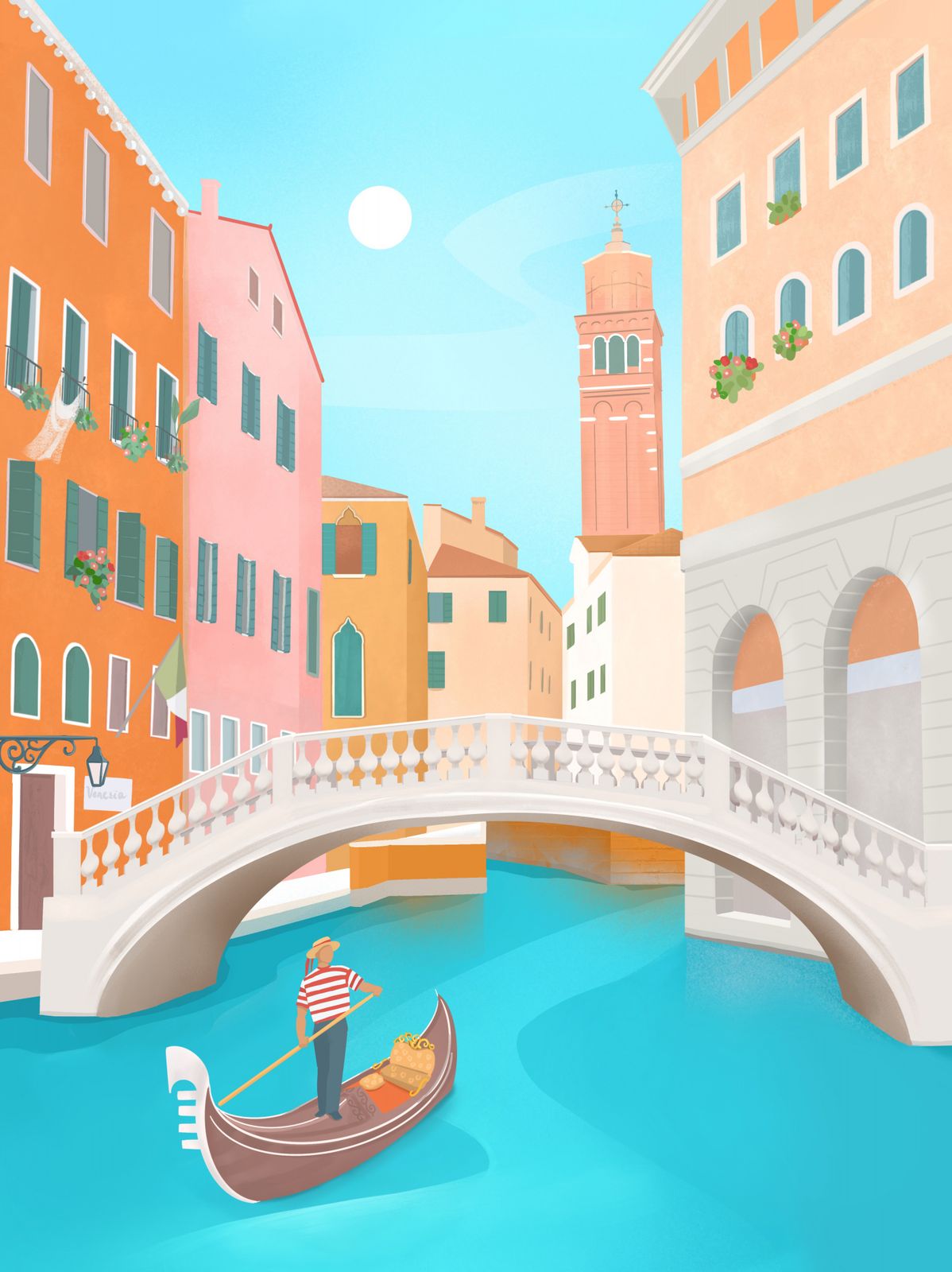 Plakat - Venezia Gondolkunst