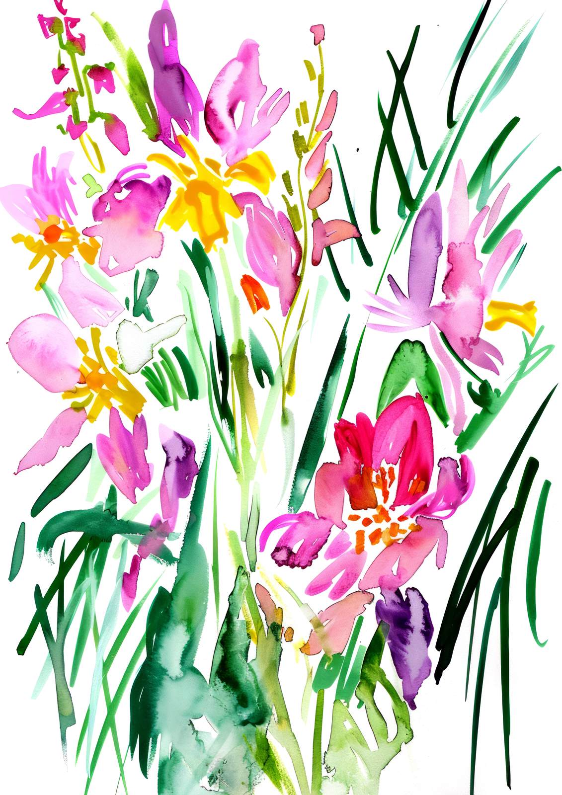 Plakat - Blomster Akvarellkunst