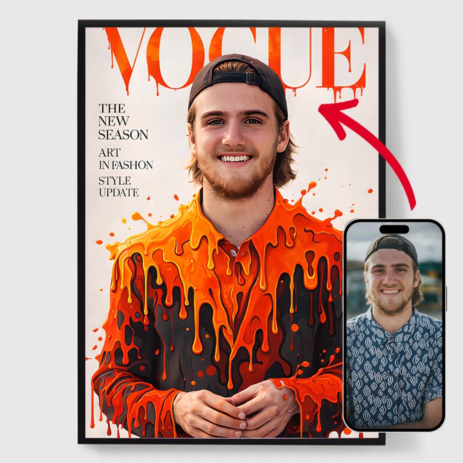 Personalisert Plakat - Smeltende Blekk Vogue - AI Plakat