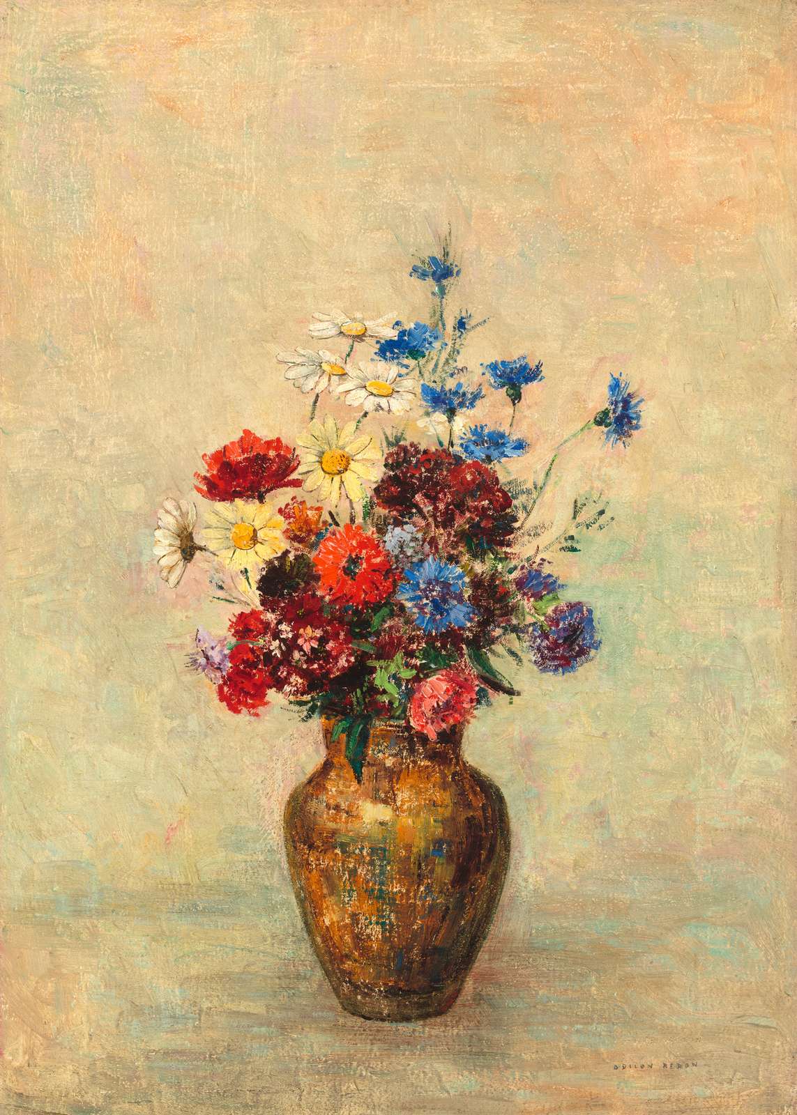 Poster - Blomster Vase av Odilon Redon