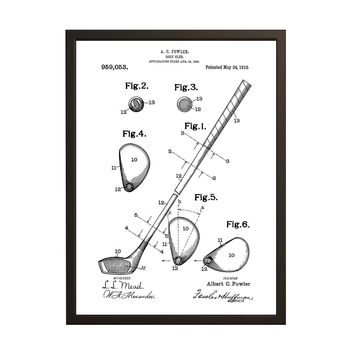 Patenttegning Plakat - Golfklubb