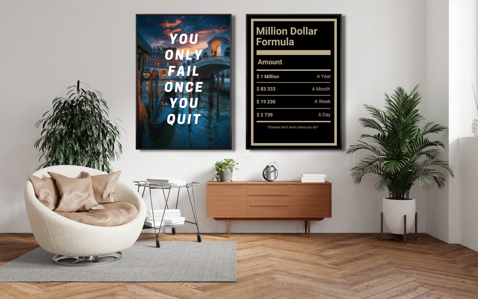 Plakat - Inspirerende Sitat Sett med 2