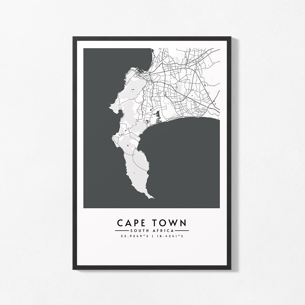 Plakat - Kart over Cape Town