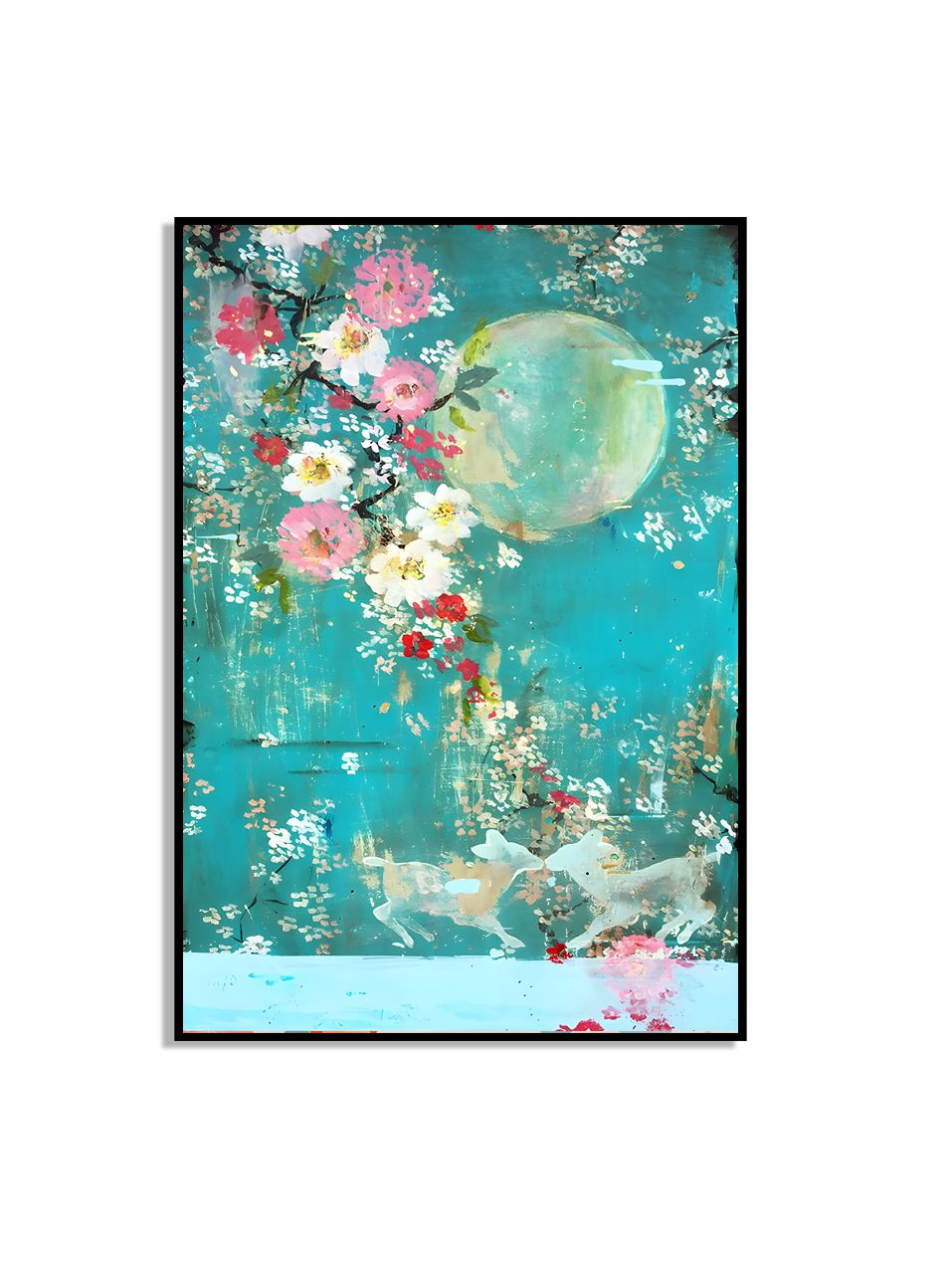 Floral Harmony Deer Art Plakat