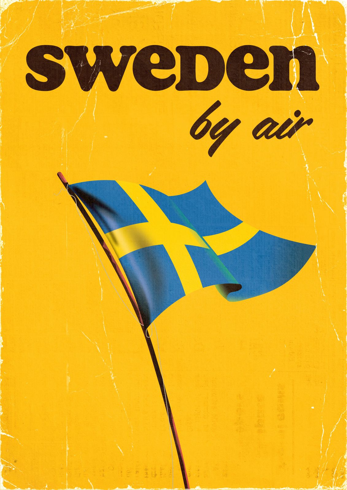 Plakat - Sverige med Fly