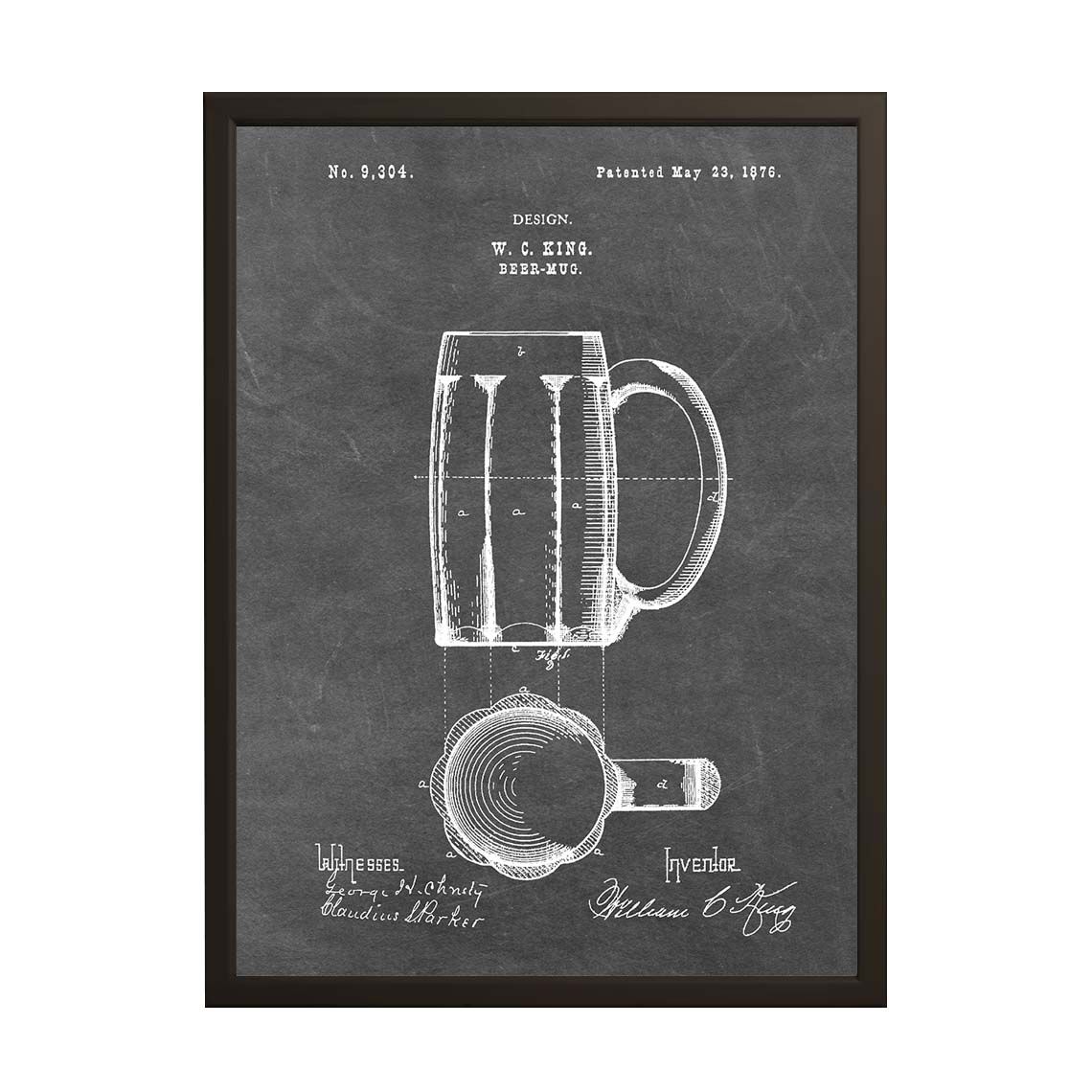 Patent Tegning Plakat - Ølkrus Design