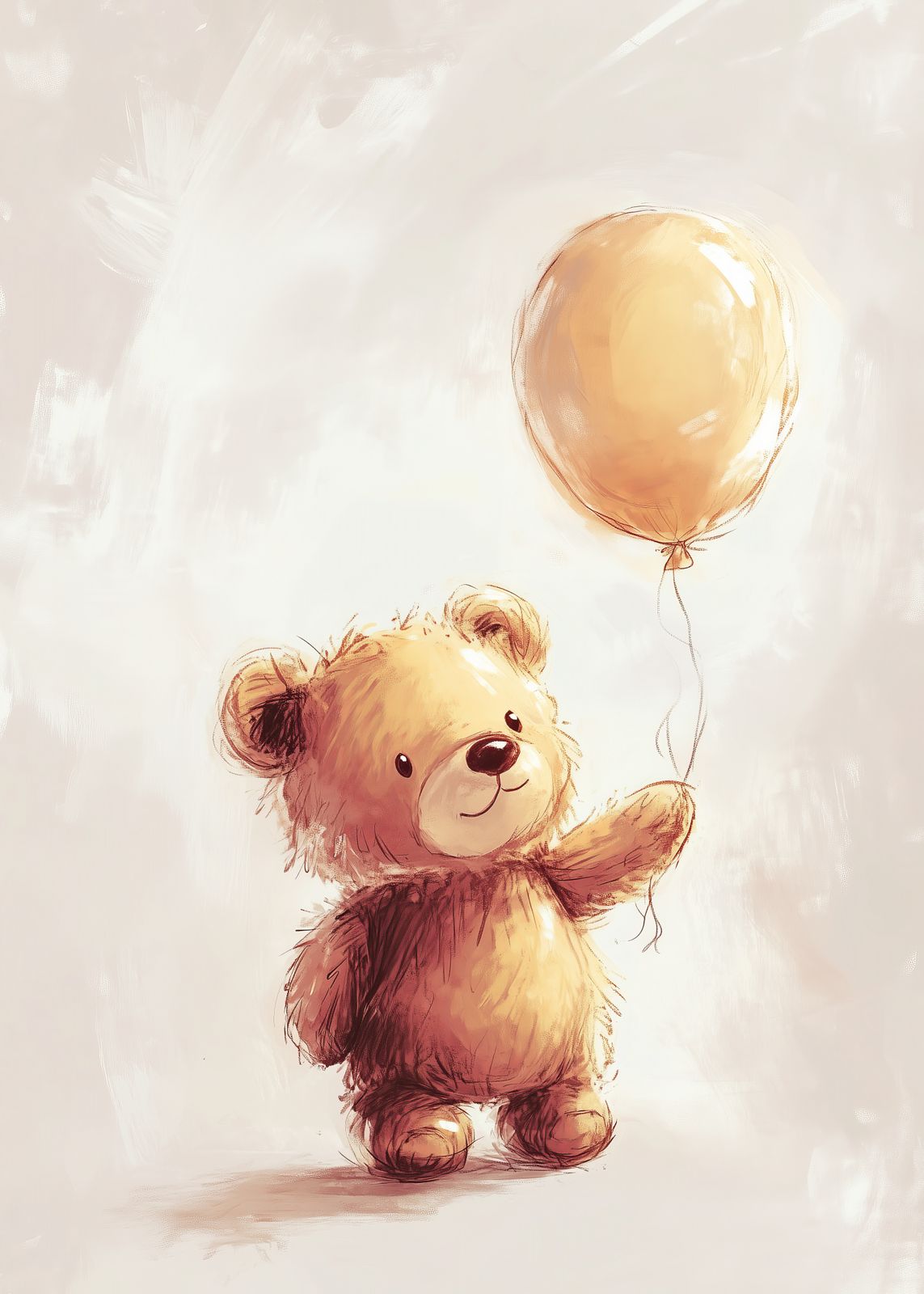 Plakat - Teddybjørn med Ballong